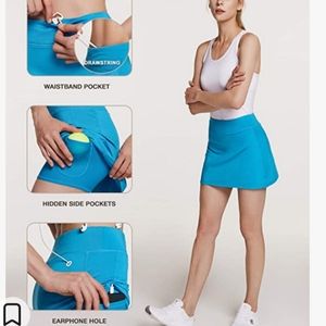 - TSLA bright blue stretchy knit skort Gold/Tennis/Pickleball/Leisure Wear